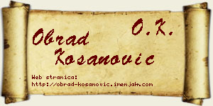 Obrad Kosanović vizit kartica